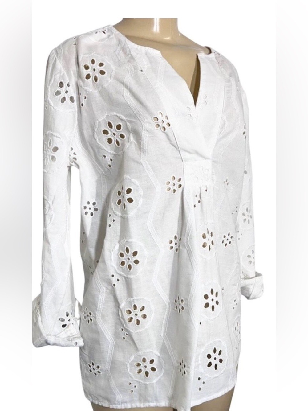 Christian Siriano White Eyelet Blouse